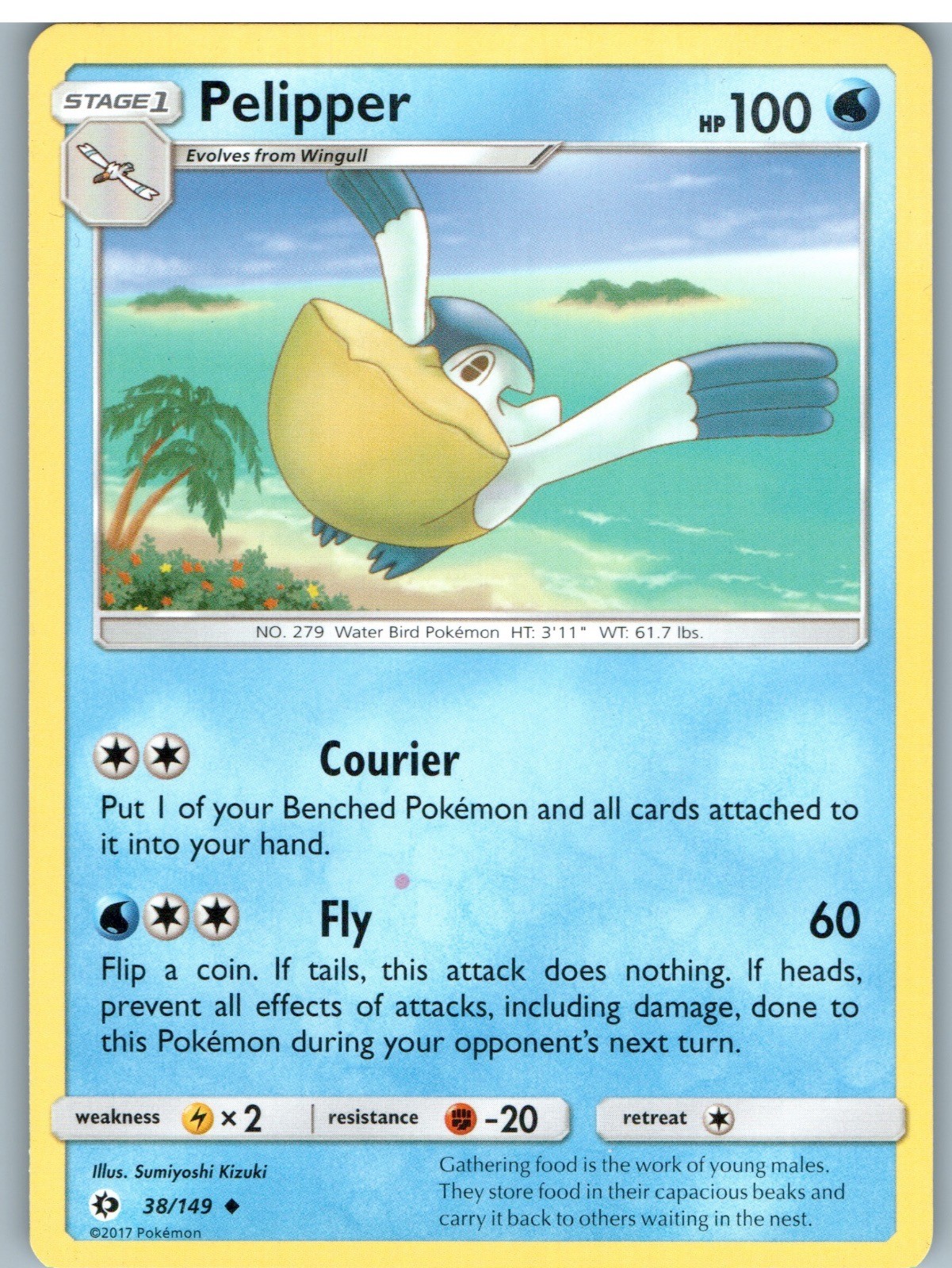 Pelipper 38/149 Uncommon SM Base Set Pokemon Moderately Played