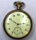 Antique Elgin Open Face Pocket Watch Gold Filled Sub-Second Dial - Not Working