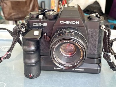Chinon CM-5 35mm Camera w/ 50mm f/1.9 lens PW-610 Power Winder