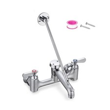 Commercial Mop Sink Faucet 8" Center Wall Mount, Heavy-Duty Service Sink Fauc...