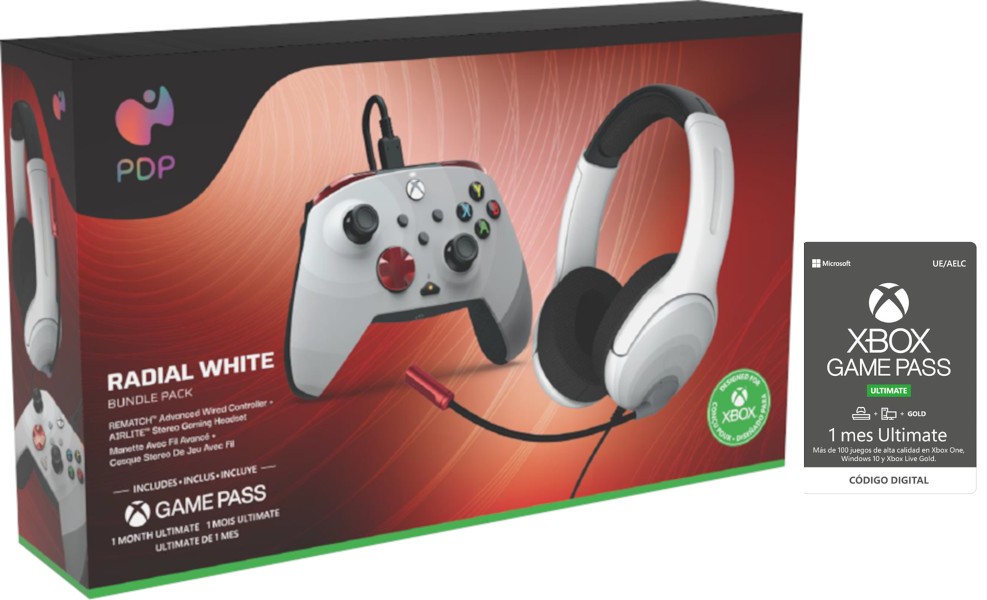 XBOX SERIES X Pdp Bundle Radial White (wired Controller + Gaming Headset) + Game