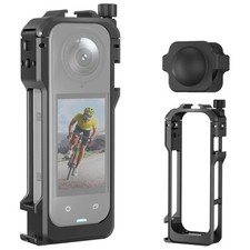 Aluminum 1/4" Threaded Hole Cold Shoe Mount Frame Case Cage for Insta360 X5