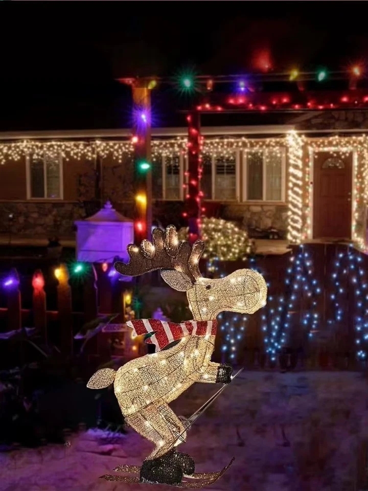 Leuchtende 3D-Rentier Deko mit LED – Perfekt für festliche Weihnachtsbeleuchtung - Bild 3 von 4