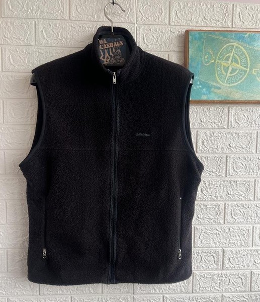 Men Patagonia Vest Black Fleece 38 / M / 46