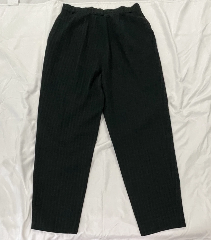 Vintage Plaid Pants Pleated Fundamental Things Women’s Navy & Green High Waisted - Image 4 of 4