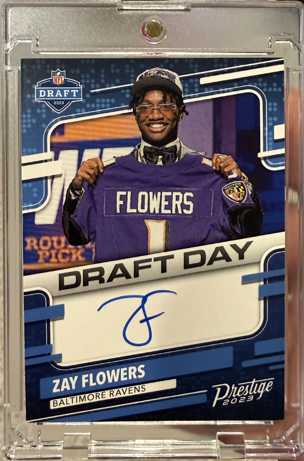 2023 Zay Flowers RC Panini Prestige Draft Day AUTOGRAPH RC Baltimore Ravens