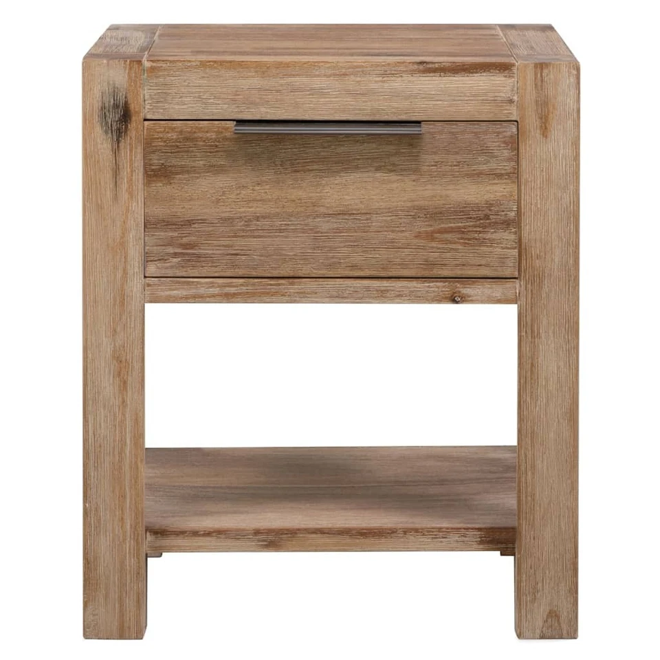 Acacia Wood Bedside Table Drawers Shelf Storage Side Cabinet Bedroom Nightstand - image 3 of 4