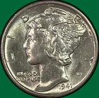 1941-S Mercury Dime Brilliant Uncirculated BU Coin #40603