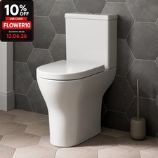 Comfort Height Rimless Close Coupled Toilet WC Soft Close Seat White Ceramic