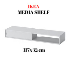 IKEA SPIKSMED Media Shelf 117x32cm Wall Mounted Floating TV Unit Storage Rack