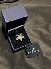 Swarovski starfish cocktail ring silver clear crystal pavé Boxed