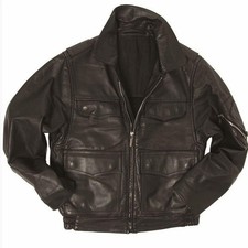 German BGS police surplus leather jacket Grade 1 Vintage (POLIZEI)