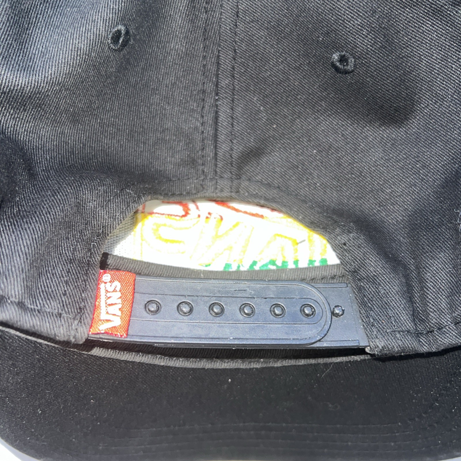 VANS Hat Cap Black Snapback Adjustable Rasta Logo - image 13