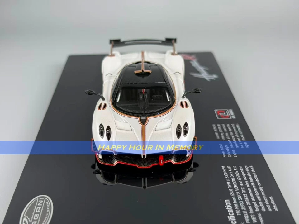 LCD models 1/43 Pagani Huayra R Diecast Full Open Super Car White NEW in hand - Image 4 of 4