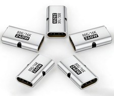 basecolors 5 Pack USB C Coupler, C Female to Adapter with Silver