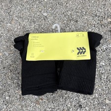 All In Motion Kids' 6pk Crew Socks - Black Size 9 - 2.5