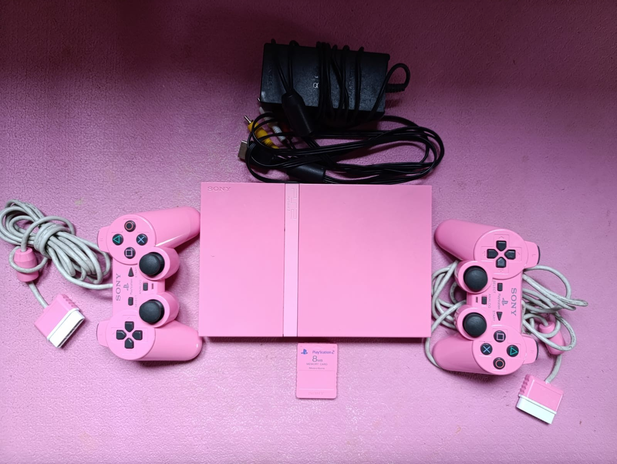 Rare Sony PS2 Slim Pink Edition Free Region PAL/NTSC+ 2