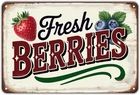 Fresh Berries Strawberry Blueberry Vintage Tin Metal Signs Home Décor 8x12