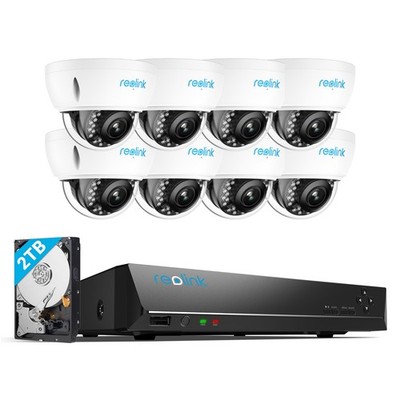 Reolink 4K 8MP PoE Überwachungssystem Aussen Set 8CH NVR 2TB HDD 24/7-Aufnahme