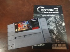Contra III 3 The Alien Wars 1992 Super Nintendo SNES game with Manual Booklet