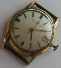 Girard Perregaux automatic date mens wristwatch gold filled case screw back