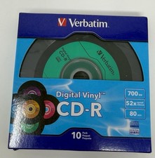 New Sealed Verbatim Digital Vinyl CD-R 700 MB 52X 80 Min 10-Pack Recordable CDs