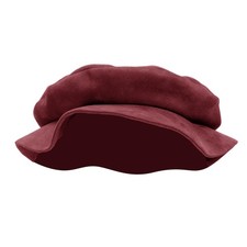 Medieval Tudor Flat Cap Faux Suede Beret Hat Renaissance Festival Costume