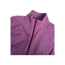 Duluth Trading Co Purple Heathered Fleece Full Zip Jacket Thumbholes Women's XS