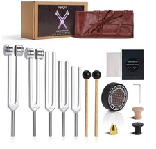 Tuning Forks for Healing Set - 128Hz 136.1Hz 256Hz 384Hz 432Hz, Weighted Unwei