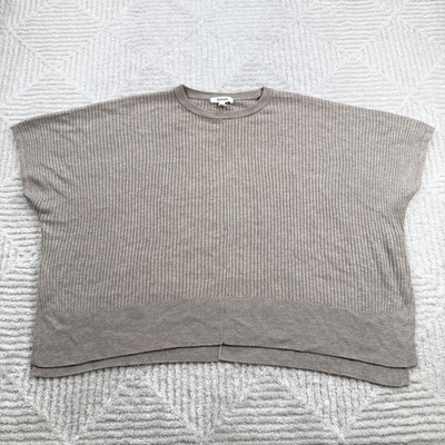 Splendid Sweater Women M Ribbed Sleeveless Boxy Minimalist Luxury Cashmere Blend