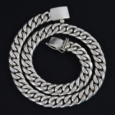 Versani 925 Sterling Silber 12,7 mm Kubanische Gliederkette 20'' - 232,9 g - Satiniert