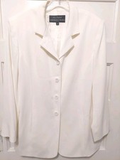 Alex Garfield, Garfield  Marks, Ladies Size 14 Ivory Ribbed Blazer Jacket USA