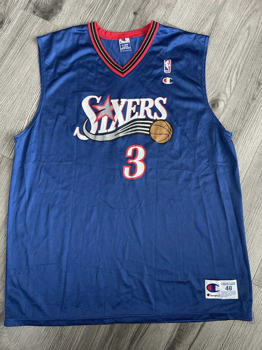 Champion Allen Iverson Blue NBA Fan Apparel & Souvenirs for sale