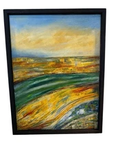 Original Framed Expressive Oil Painting Landcape Signed Framed