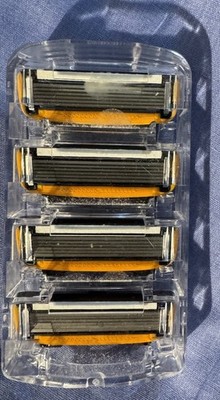 NEW WITHOUT BOX!! Pack of 4 Cartridges Gillette Mach Razor Blade Refills 5 Blade