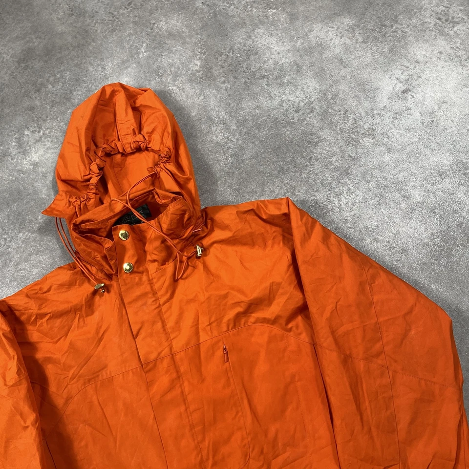 Lauren Ralph Lauren Rain Jacket Womens Medium Full Zip Hooded Coat, Orange - Image 3 of 4