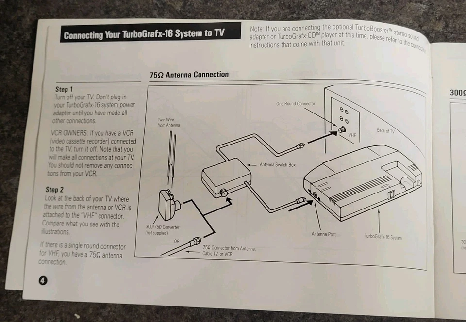 Turbo Grafx 16 Console System Instruction Manual Booklet Turbografx 1989 - Image 4 of 4
