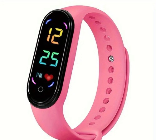 Cute Electronic Watch LED Fashion Cartoon Sports Bracelet-Pink - 第 1/5 張圖片