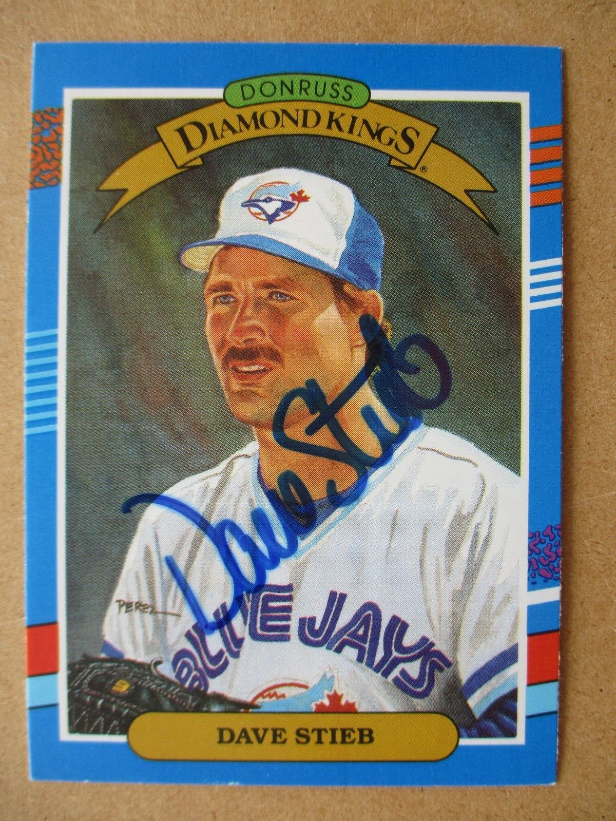 1991 Donruss DAVE STIEB Diamond Kings Signed Autograph Card TORONTO BLUE JAYS
