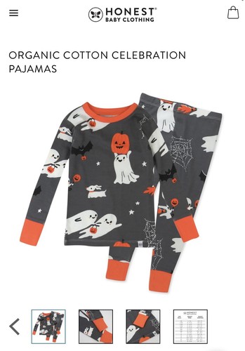 Kids Halloween Pajamas Size 7 - Honest Brand - Picture 2 of 3