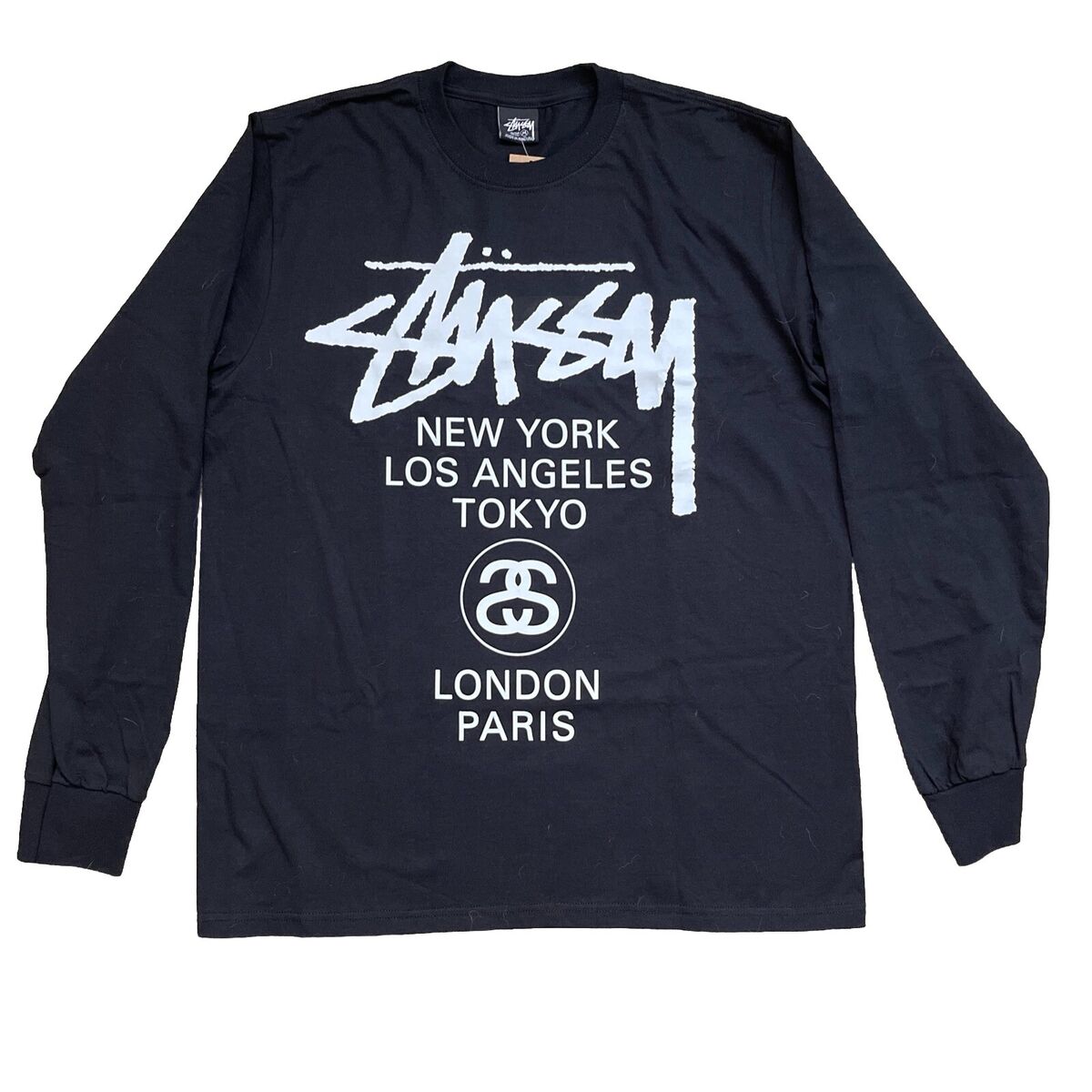 Stussy World Tour Tee Medium Long Sleeve Black New With Tags Stussy World Tour Tee Medium Long Sleeve Black New With Tags