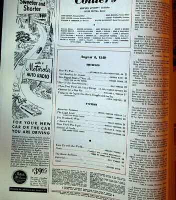 Collier's Magazine August 6 1949 Atomic Bomb Harrison Hoyt Leonard