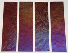 1105.31 - 1" x 4" - 4 IRIDIZED DEEP PLUM BULLSEYE 3mm THICK GLASS 90 COE