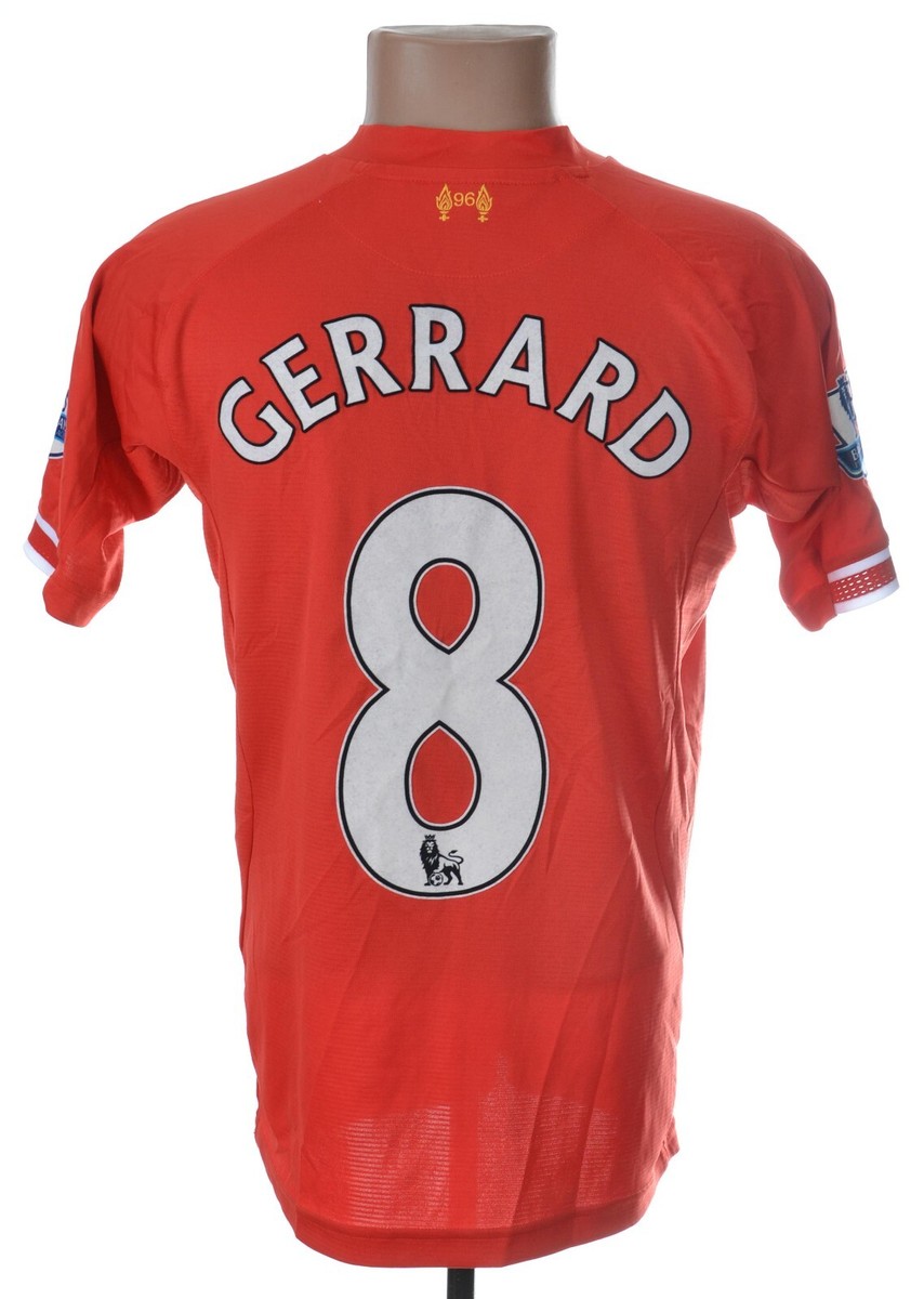 LIVERPOOL 2013/2014 HOME FOOTBALL SHIRT WARRIOR S #8 GERRARD
