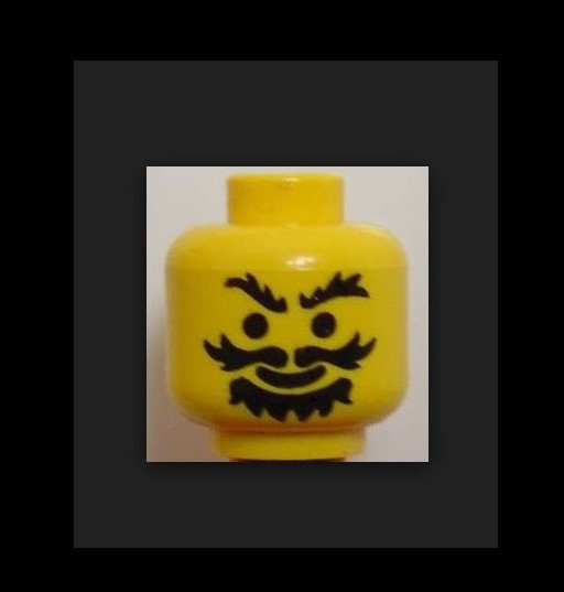 lego Minifig, Head Moustache Wavy, Goatee and Bushy Eyebrows Pattern