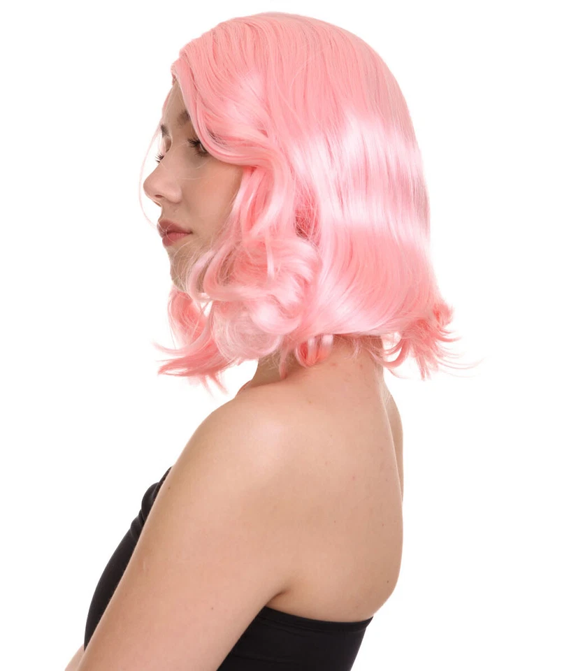 Women Curly Lady Party Ready Fancy Cosplay Light Pink Wig HW-767 (Adult) - Image 3 of 4