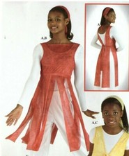 Praise Top flyers Glittered Red liturgical dance Reversible child medium