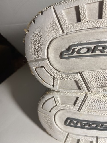 Nike Air Jordan Youth taglia 4 cromo argento pelle bianca - Foto 8 di 9