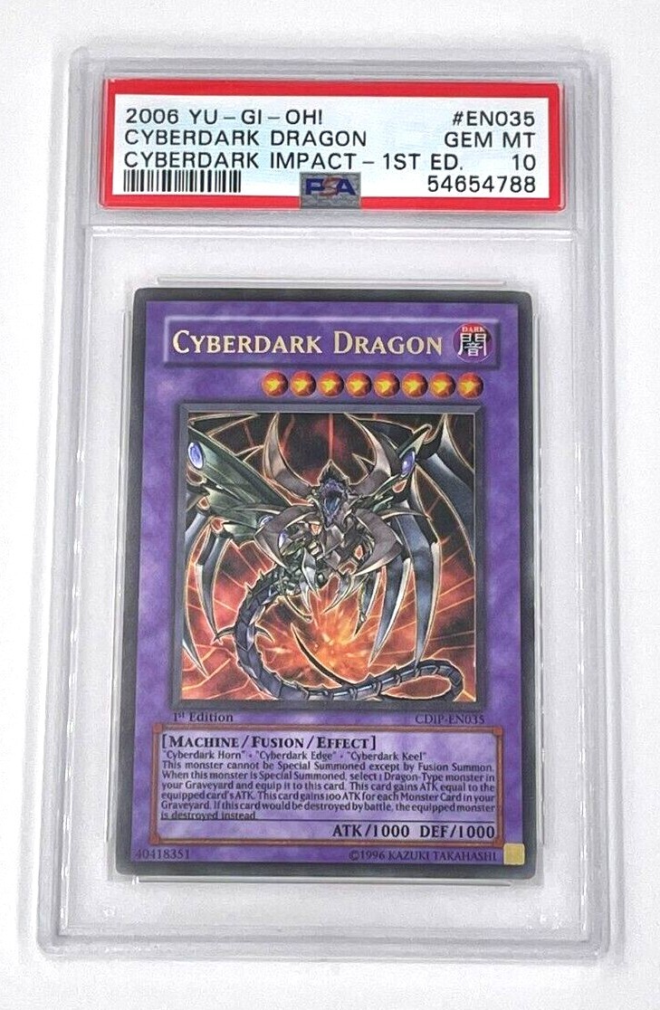 YuGiOh Cyberdark Dragon CDIP-EN035 1st Edition Cyberdark Impact PSA 10 GEM  MINT