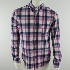 johnnie-O Mens Button Up Shirt Size Medium Pink Blue Cotton